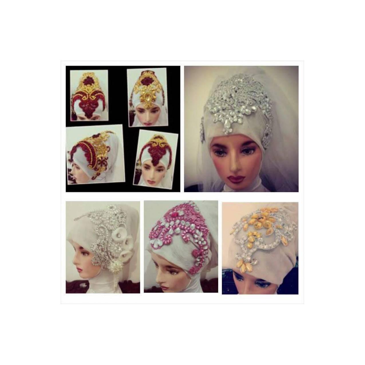 headpiece hijab pengantin mewah