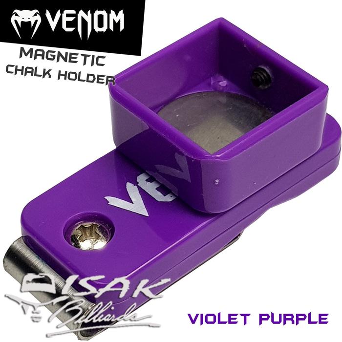 ORIGINAL!!! Venom Magnetic Chalk holder - Purple Cover Kapur Billiard Biliar Chuk - y4Qprs
