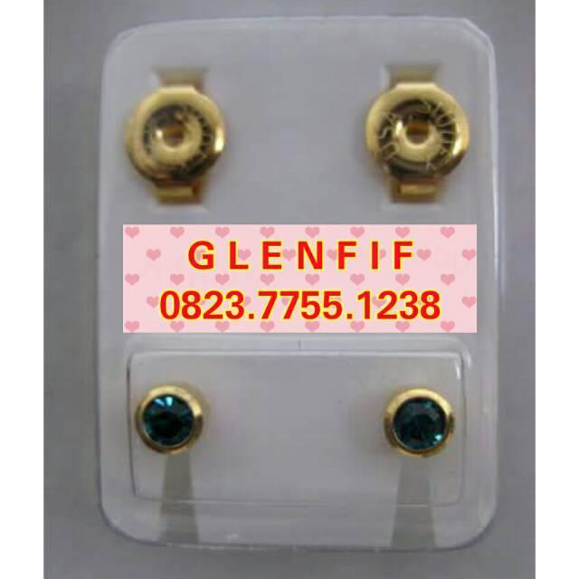 Anting Tindik Telinga Anak Bayi Dan Dewasa STUDEX USA Size Medium - Permata Hijau Tosca