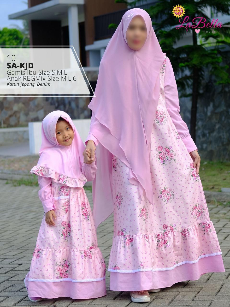 Gamis couple kembaran ibu dan anak 3 4 5 tahun katun jepang