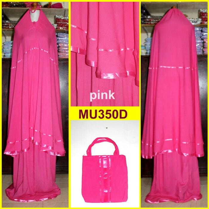 Mukena katun Rayon polos variasi pita