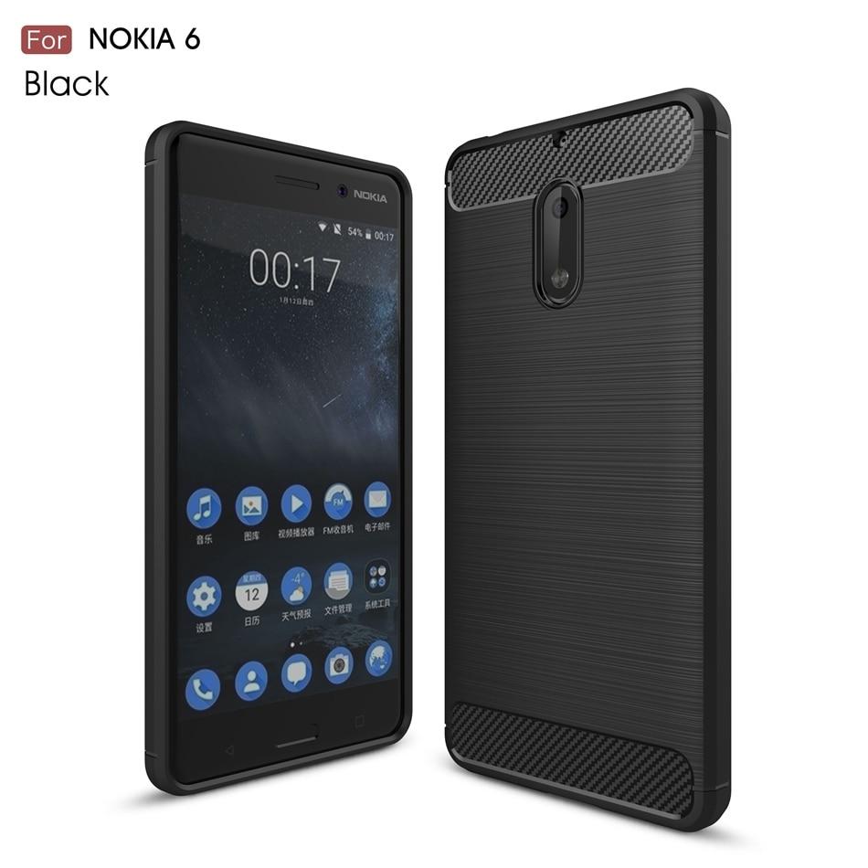 NOKIA 6 Carbon Fiber TPU Brushed Shockproof DELKIN  (Black) Softcase NOKIA 6 Slim Vision Carbon Fiber Soft Case - Delkin Hitam Phone Case For Nokia 6 Cover Shockproof Soft TPU Silicon Carbon Fiber Protector Bumper Cases Cover For Nokia 6