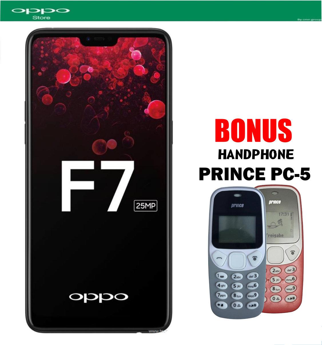 Oppo F7 Pro 6/128 GB - Black Plus Handphone Prince PC-5