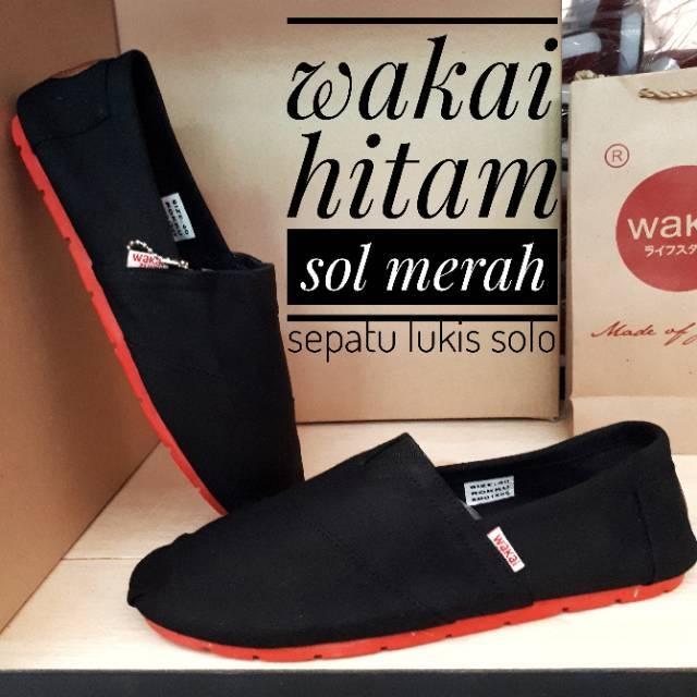 Sepatu santai hitam sol merah pria/wanita JAMAN NOW zelfan shop