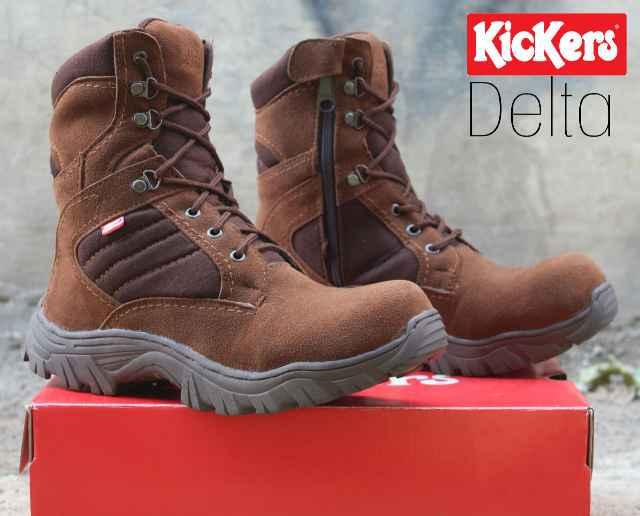 Sepatu Boots Delta Safety High PDL PDH TNI POLRI SECURITY Size 39-44 Kulit Asli Sepatu Bikers / Touring / Tracking / Hiking Kerja Proyek Gunnung