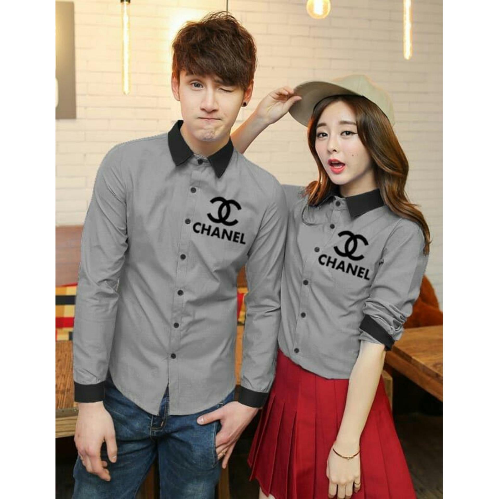 trendshopee Pakaian Couple Kemeja Cocoan Pria Dan Wanita