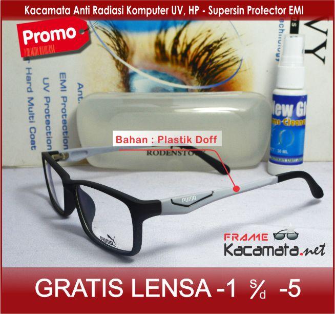 Frame kacamata minus lensa anti radiasi 8567 + lensa minus/plus/silinder kacamata sport untuk pria dan wanita