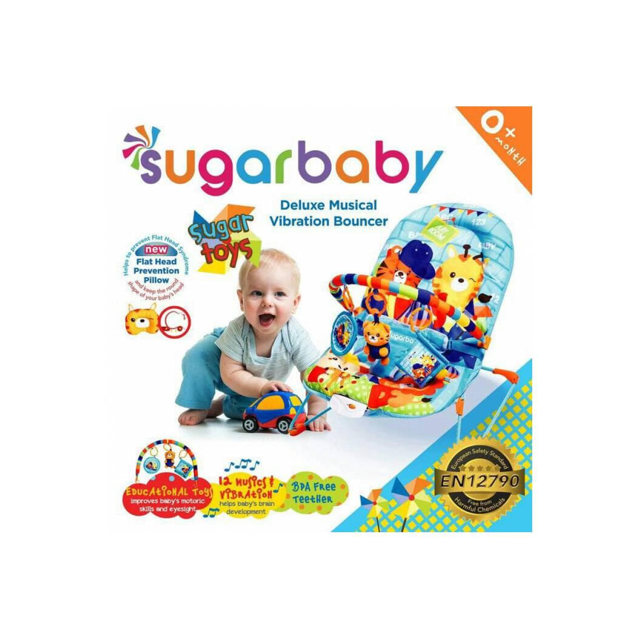 Bouncer Sugar Baby Blue Sugar Toys / Kursi Santai Musik dan Getar Bayi