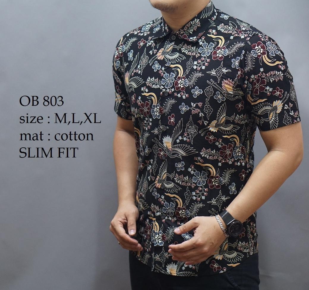 Baju Kemeja Batik Pria Slimfit Motif Modern Bahan Lembut Dan Adem Tidak Mudah Luntur Terbaru 2018