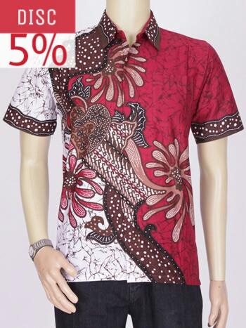 Baju Kemeja Batik Exlusif Pekalongan || Distro Batik Bandung 2617 - Merah, M