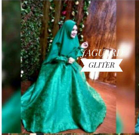 NR Hijab-baju dress gaun wanita muslim/gamis pesta jaguard gliter/Gamis pesta terbaru/Gamis pesta klok 4 meter/Gamis jaguard murah By Nurul collectionah