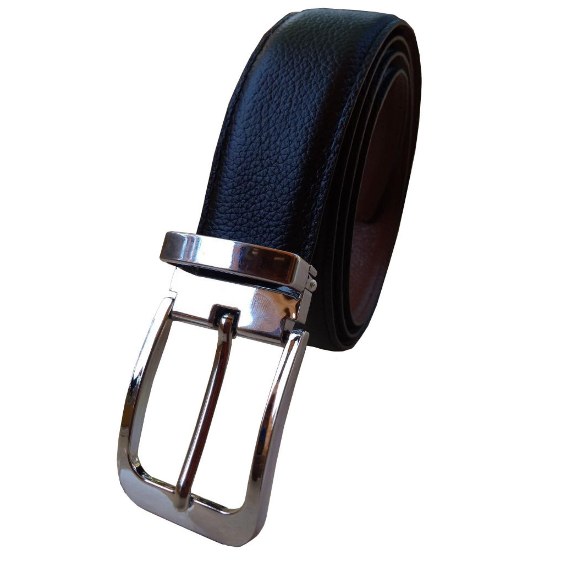 Gesper Sabuk Ikat Pinggang 100% Kulit Asli Pria Original - Hitam