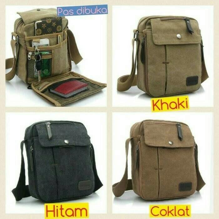 tas selempang pria / tas selempang pria kulit / tas selempang pria eiger / tas selempang pria polo / tas selempang pria keren / tas selempang pria bodypack / tas selempang pria kekinian / Tas selempang kanvas RYH 014 - Cokelat DISKON MURAH!!!