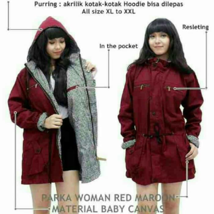 PARKA WATER PROOF - Jaket Parka Wanita Baby Canvas Premium Bolak-Balik 2 in 1 (SPECIAL UKURAN JUMBO).