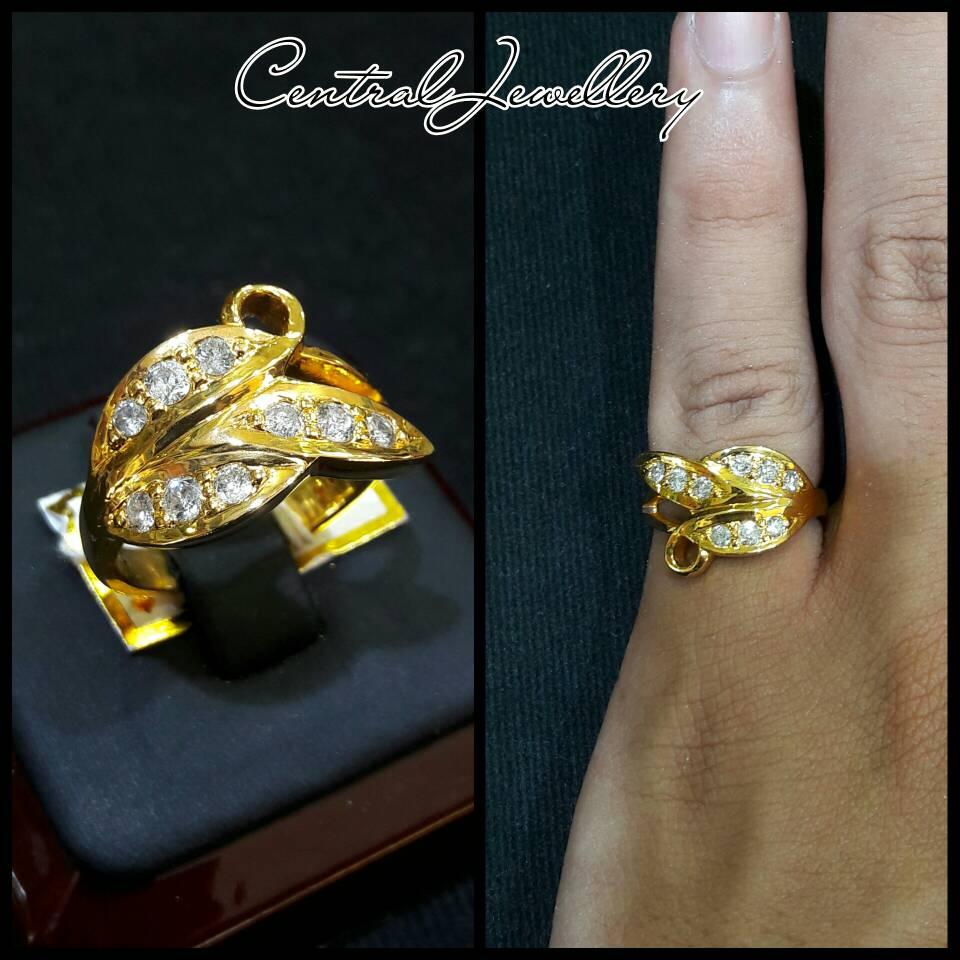 cincin emas kuning dan natural berlian eropa