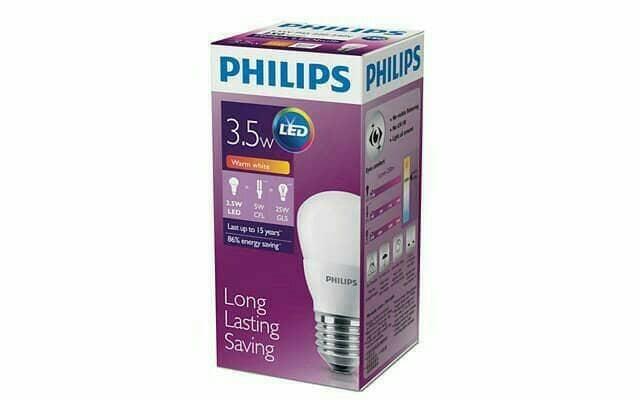 Hemat 10%!! Led Philips 3W Kuning Warm White Lampu Bulb 3 Watt 3 W Hemat Energi - Kuning - ready stock