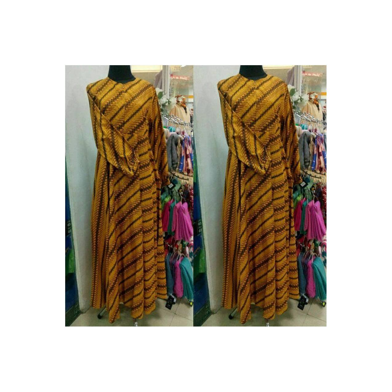 Gamis Perempuan Syar'i Abaya Baju Muslim Wanita Motif Batik Formal