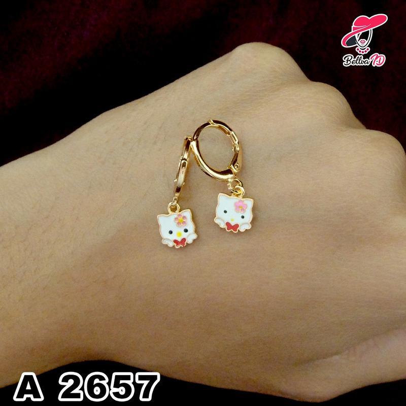 Perhiasan Anting Anak Hello Kitty Lucu Lapis Emas A 2657