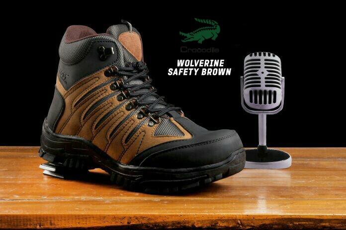 Crocodile Delta Wolfrin Tan Sepatu Boots Pria Safety Tracking Ujung Besi Proyek Kerja Lapangan Hiking Touring Bikkers