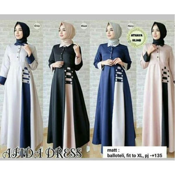 Promo Hanya Hari Ini Afida Dress Gamis Busui Murah Baju Ibu Hamil Bumil Dress Muslimah