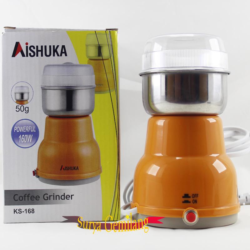 MJG Aishuka KS-168 Coffee Grinder - Blender Pelumat Bumbu / Blender Obat dan Biji -bijian- Merah