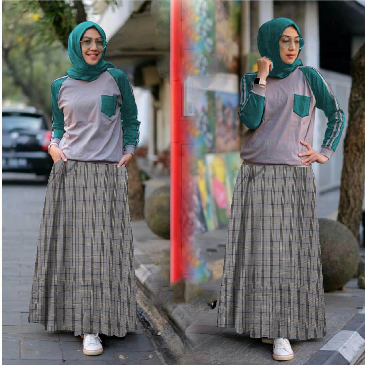 FJCO SW Setelan Abidah + Bawah Rok Lebar 2,40 Meter / Setelan wanita / Fashion wanita FJCO SW Setelan Abidah + Bawah Rok Lebar 2,40 Meter / Setelan wanita / Fashion wanita