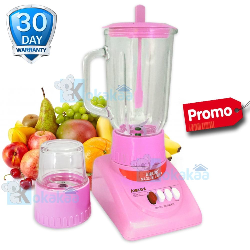 Airlux Electric Blender Glass Jar BT-X Low Watt with Grinder 1000 ML Promo - Pink
