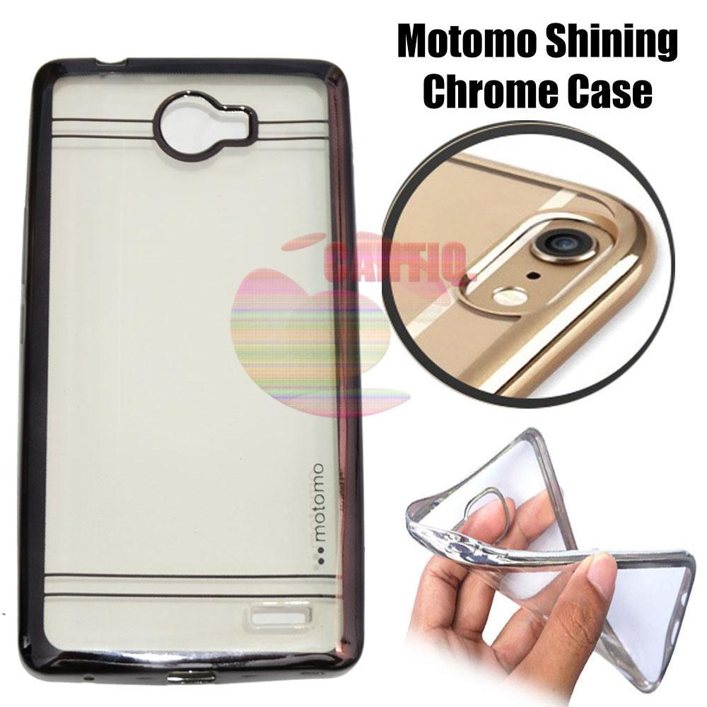 Motomo Chrome Infinix Note 2 X600 Shining Chrome / Silikon Infinix Note 2 X600 Shining List Chrome / Ultrahin Infinix X600 Note 2 List Chrome Jelly Case / Silicone Shinning / Case Infinix X600 Note 2 / Soft Case / Casing Handphone - Hitam / Black