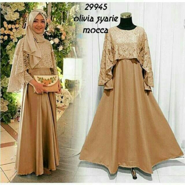 Olivia Syari Dress Gamis Muslimah Murah !! (DUSTY PINK)