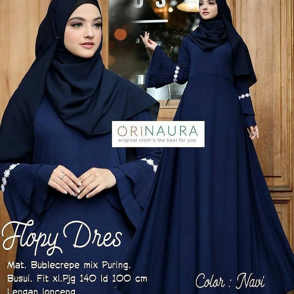 Baju Floppy Dress Panjang Balotelly Hijab Casual Pakaian Muslim Wanita Muslim Modern Terbaru Termurah 2018