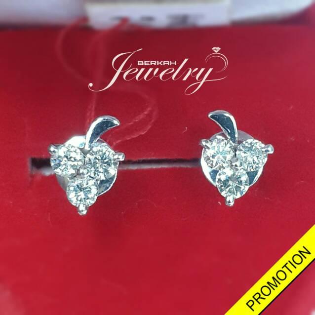 NEW PROMO Giwang/Anting BERLIAN EROPA Natural Ring Emas putih 40 %
