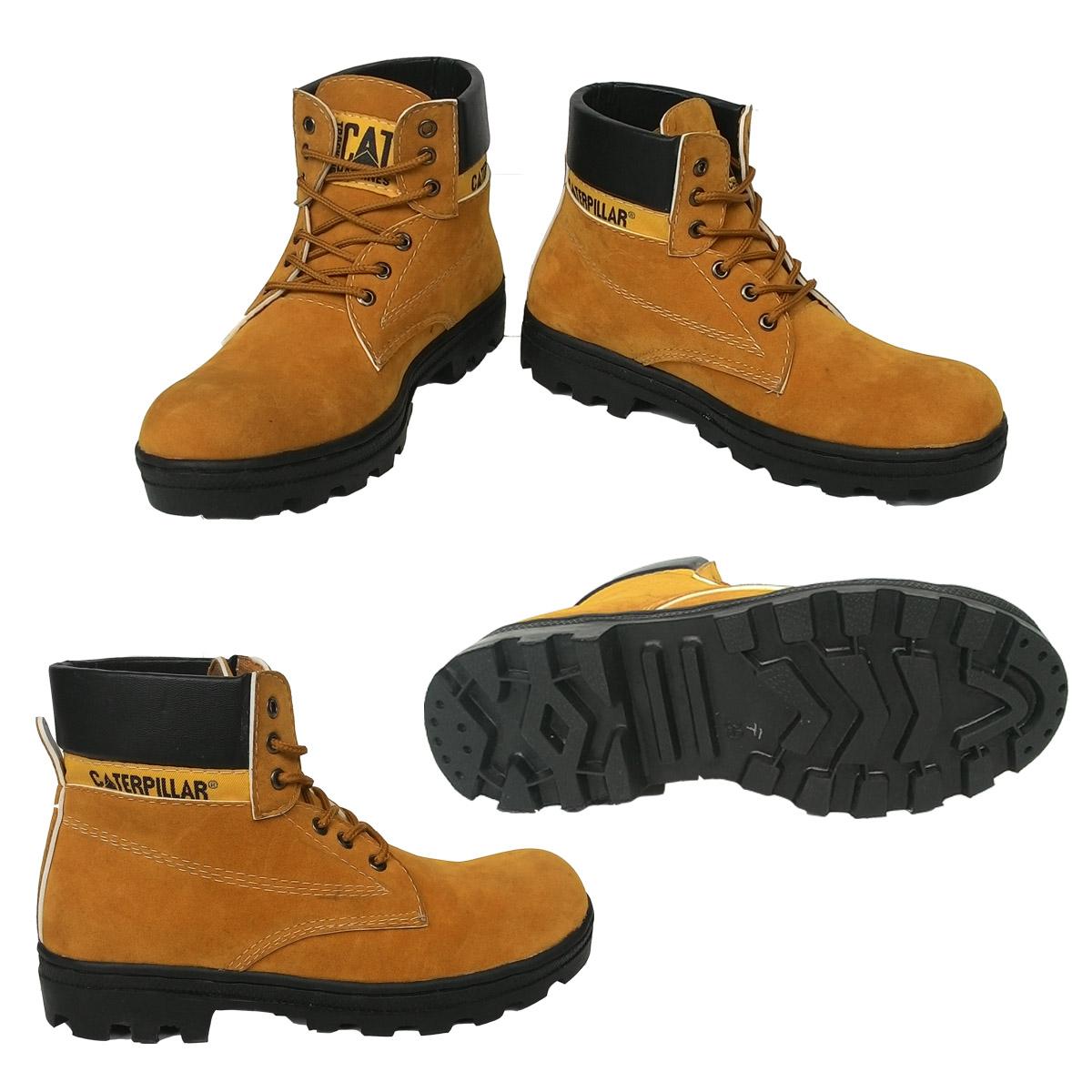 Grosir Sepatu Boots Safety Caterpillar Warna Tan Suede Paling Fashionable
