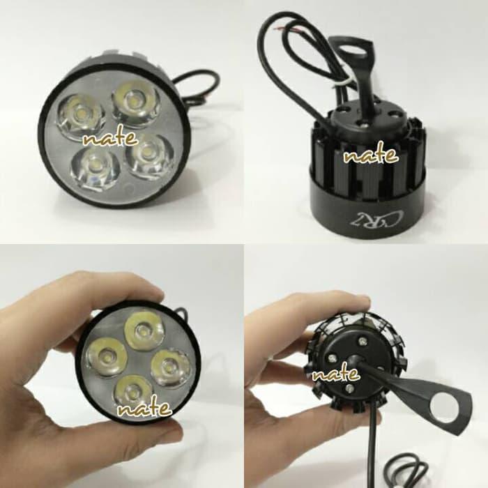 Lampu Tembak U3 LED CREE 4 Titik Sisi Sorot Bracket Spion ( BULAT )
