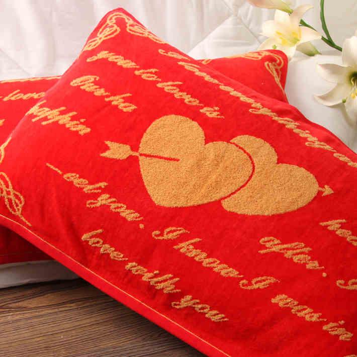 Nomor Emas Handuk Bantal Katun Handuk Bantal Pernikahan