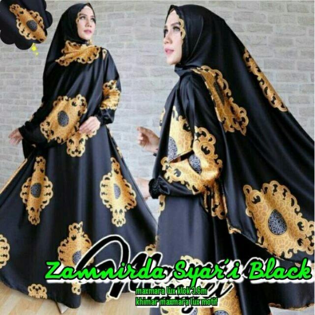 Elia- baju gamis bunga bunga bagus menarik bisa buat ngaji