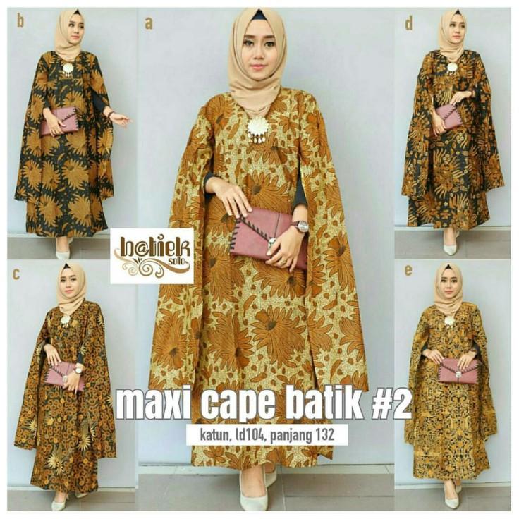 COUPLE MAXI CAPE BATIK SOGAN PREMIUM GAMIS KONDANGAN MODERN HIJAB CASUAL SYARI KAFTAN ABAYA (Kemeja Panjang)