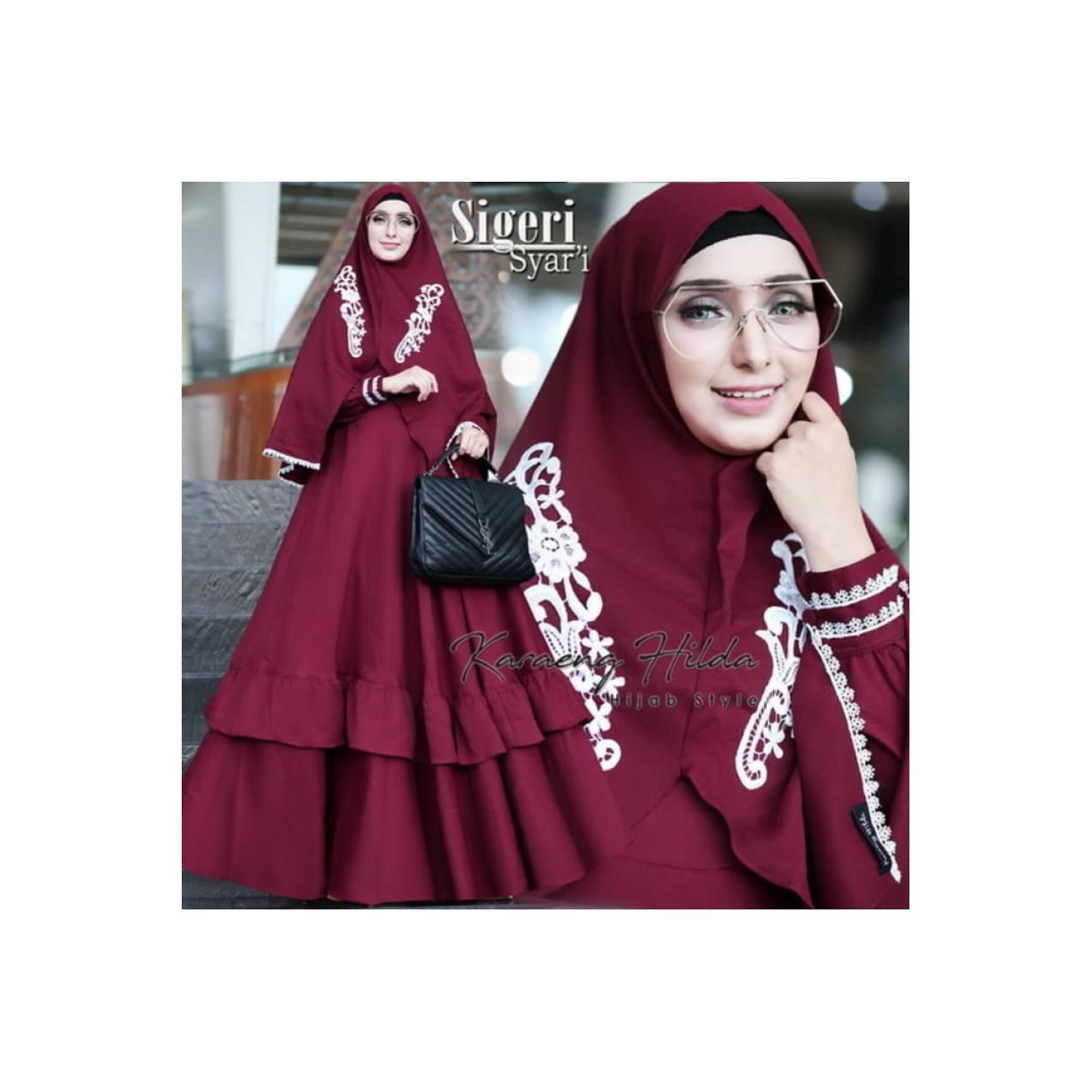 Gamis dan Khimar Renda Cantik SIGERI by KARAENG HILDA Original Branded