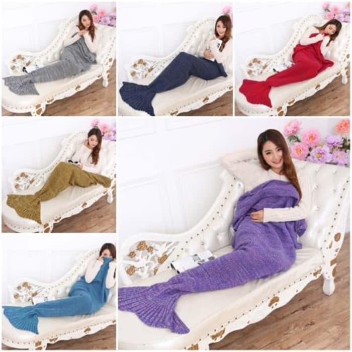 promo Selimut Rajut Model Putri Duyung 70 X 140 CM - Pink olx