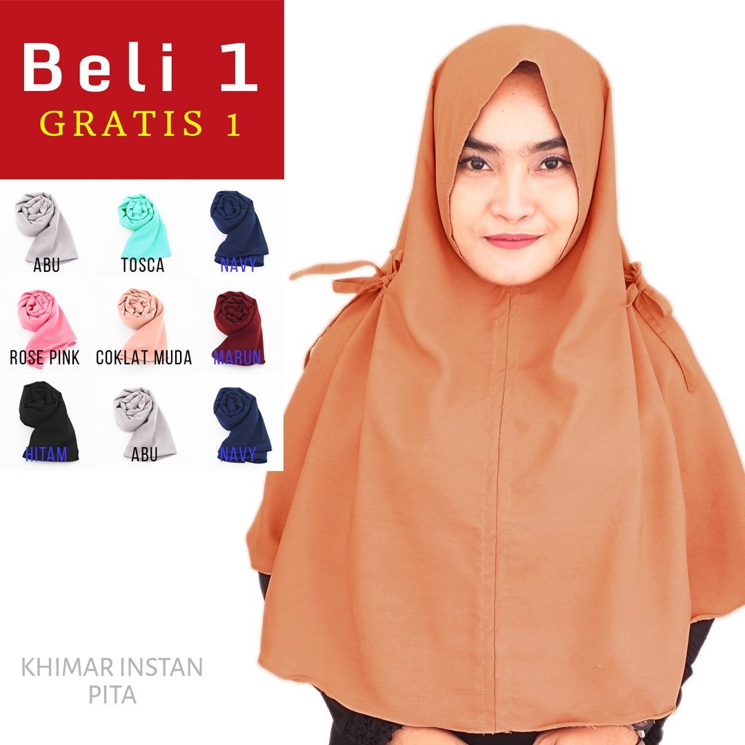 PROMO Beli 1 Dapat 2 Hijab Instan Jilbab Kerudung Khimar Zahra - Jilbab Instan - Kerudung Hijab Khimar Instan