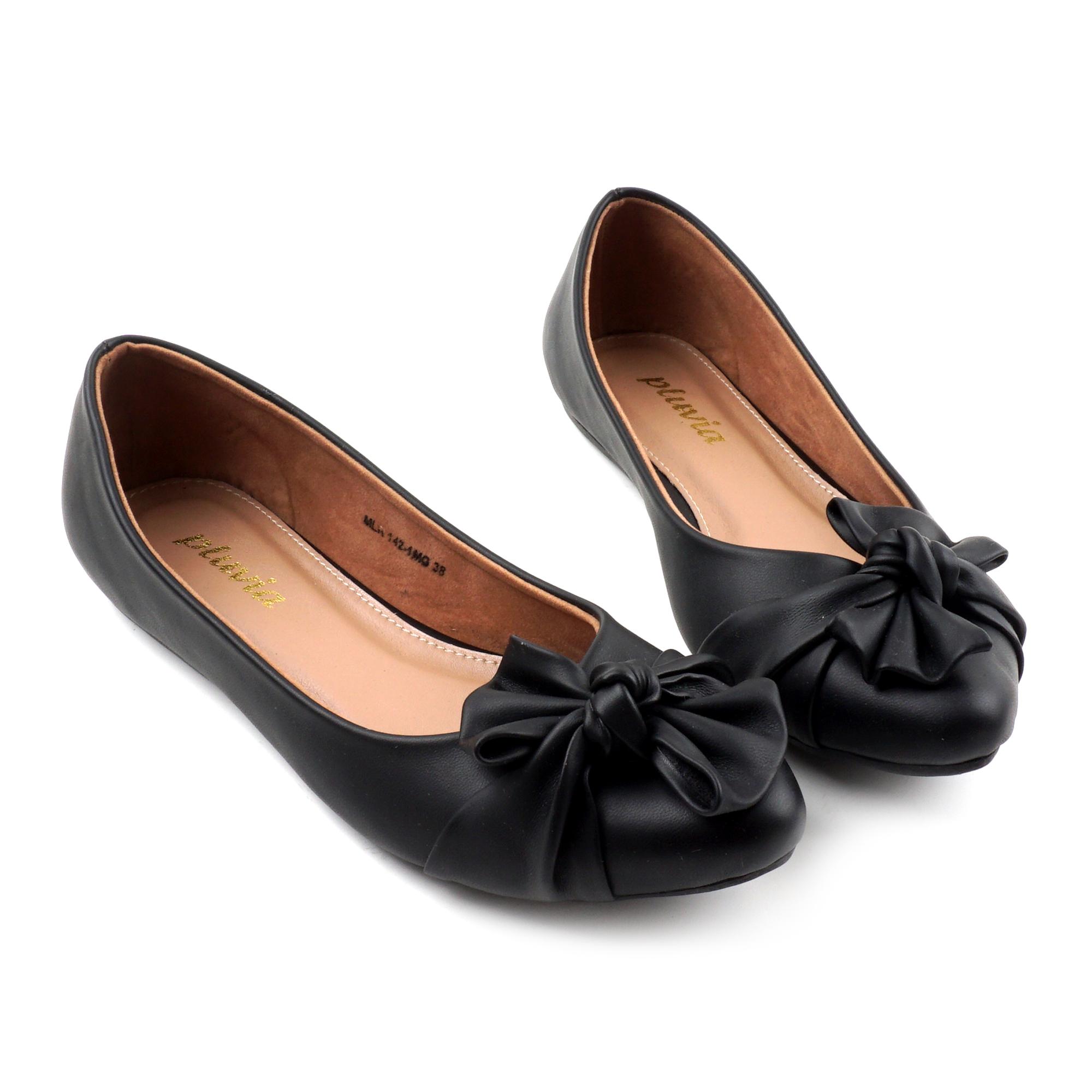 Pluvia - Sepatu Flat Shoes Wanita Terbaru MLR-MG10 - Hitam / Salem / Cream / Toska / Camel
