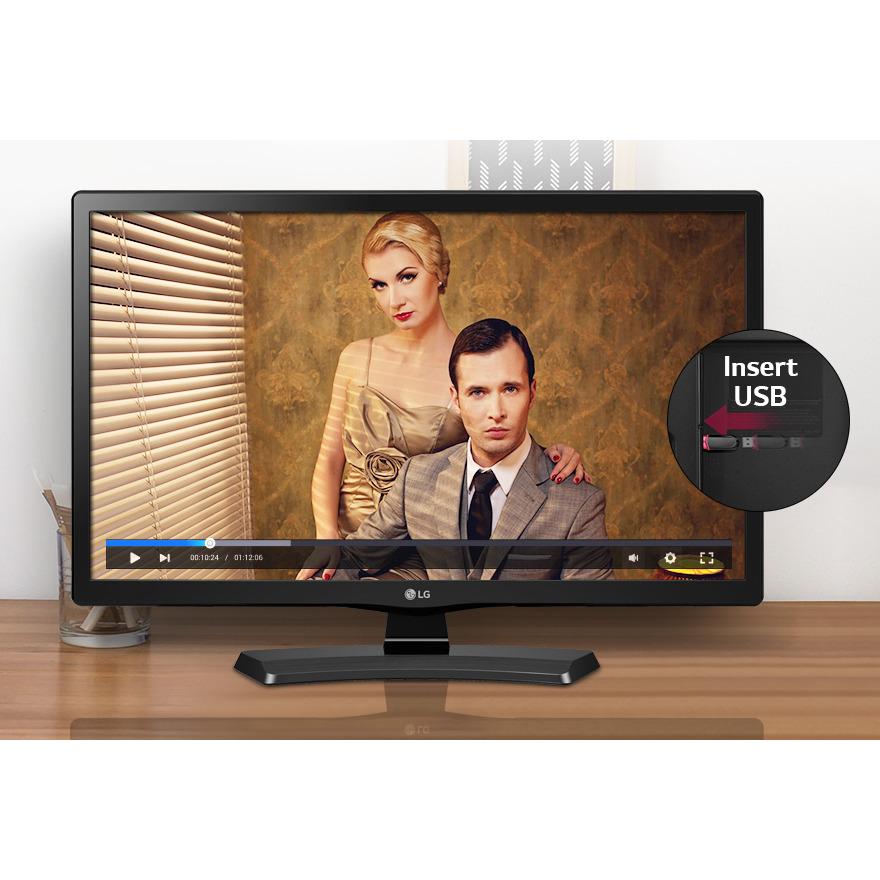 LG LED TV LG 24 Inch 24MT48AF-PT / 24MT48 Monitor+TV USB Movie HD ORI