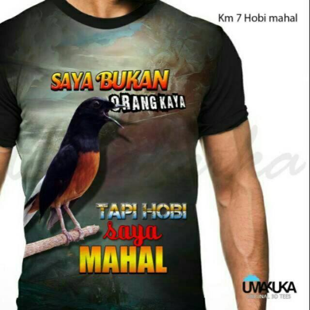 Km 7 hobi mahal kaos burung murai batu medan kicau mania 3d fullprint