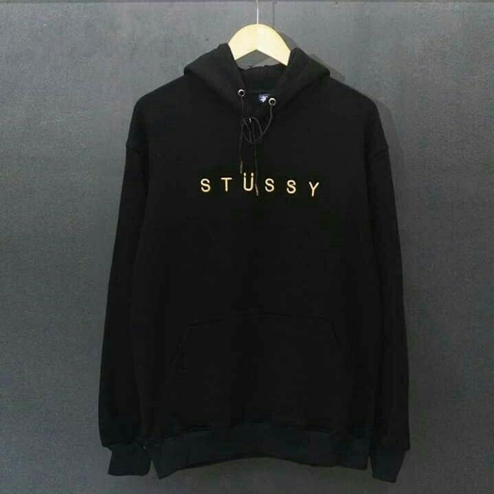 Jaket Sweater Distro Stussy Hitam Pria Wanita Termurah dan Terlaris