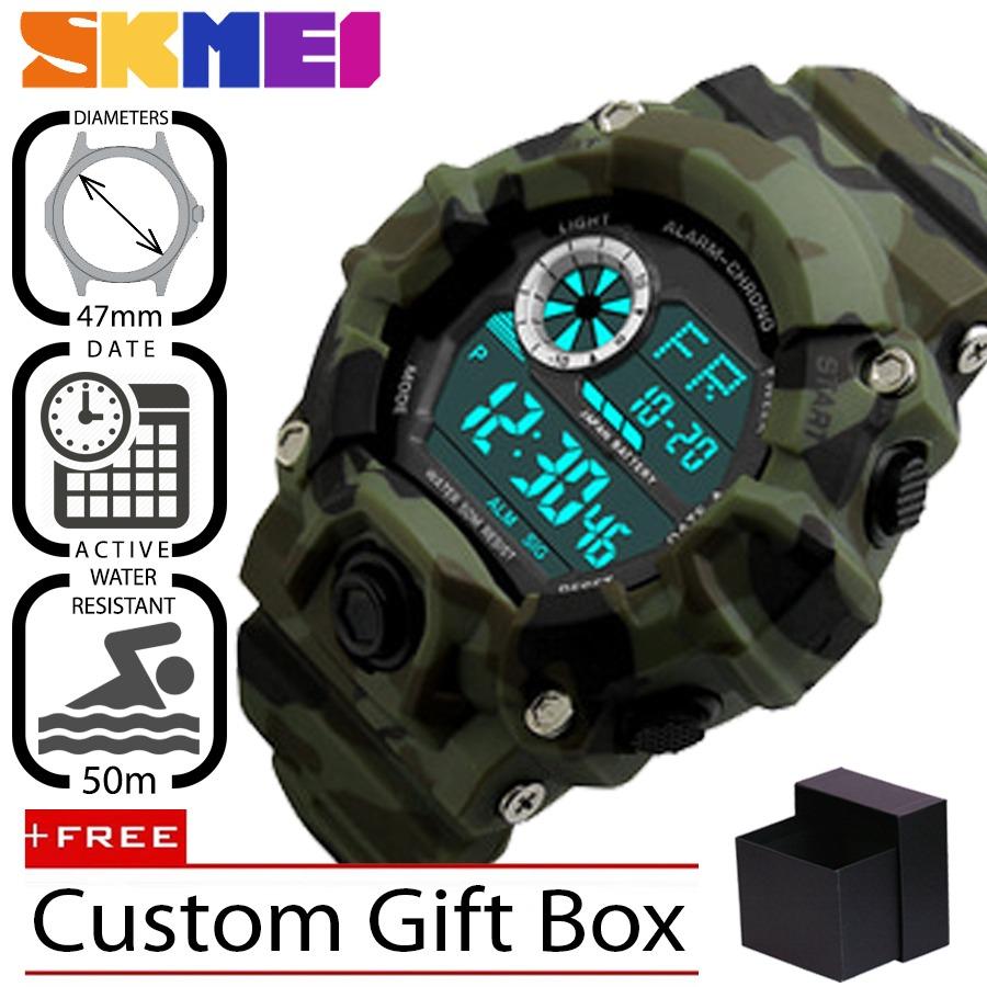 SKMEI 1019 Jam Tangan Pria Sport Digital Rubber 47 mm - Anti Air 50 M Renang - Water Resistant Watches