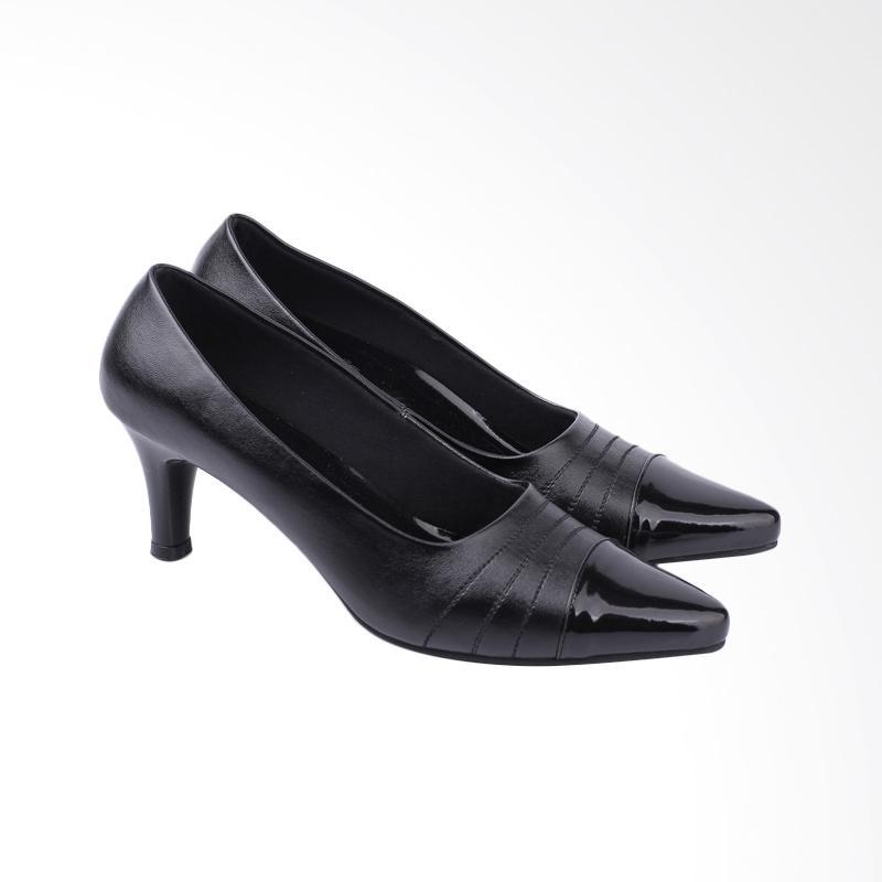AYE! COD Sepatu Formal Kerja Wanita Bahan Sintetis Panjang Ukuran 36 ~ 41 Hitam Black Cewek Perempuan Asli Original Lokal Cibaduyut Bandung Sepatu Formal / kantor / pantofel Wanita - ARRHMN 00492