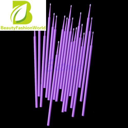 100 Pcs Ungu Bulu Mata Sekali Pakai Maskara Swab Micro Brush Makeup Tools