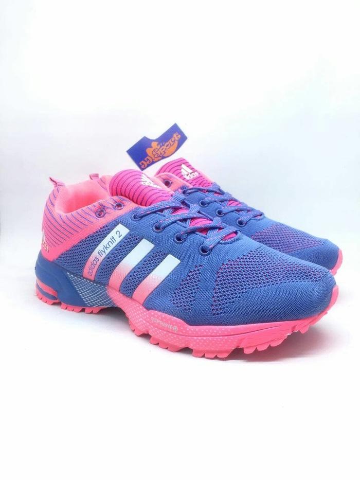 ASLI!!! SEPATU ADIDAS MARATHON WANITA IMPORT MADEIN VIETNAM# BLUE PINK - QzDoww