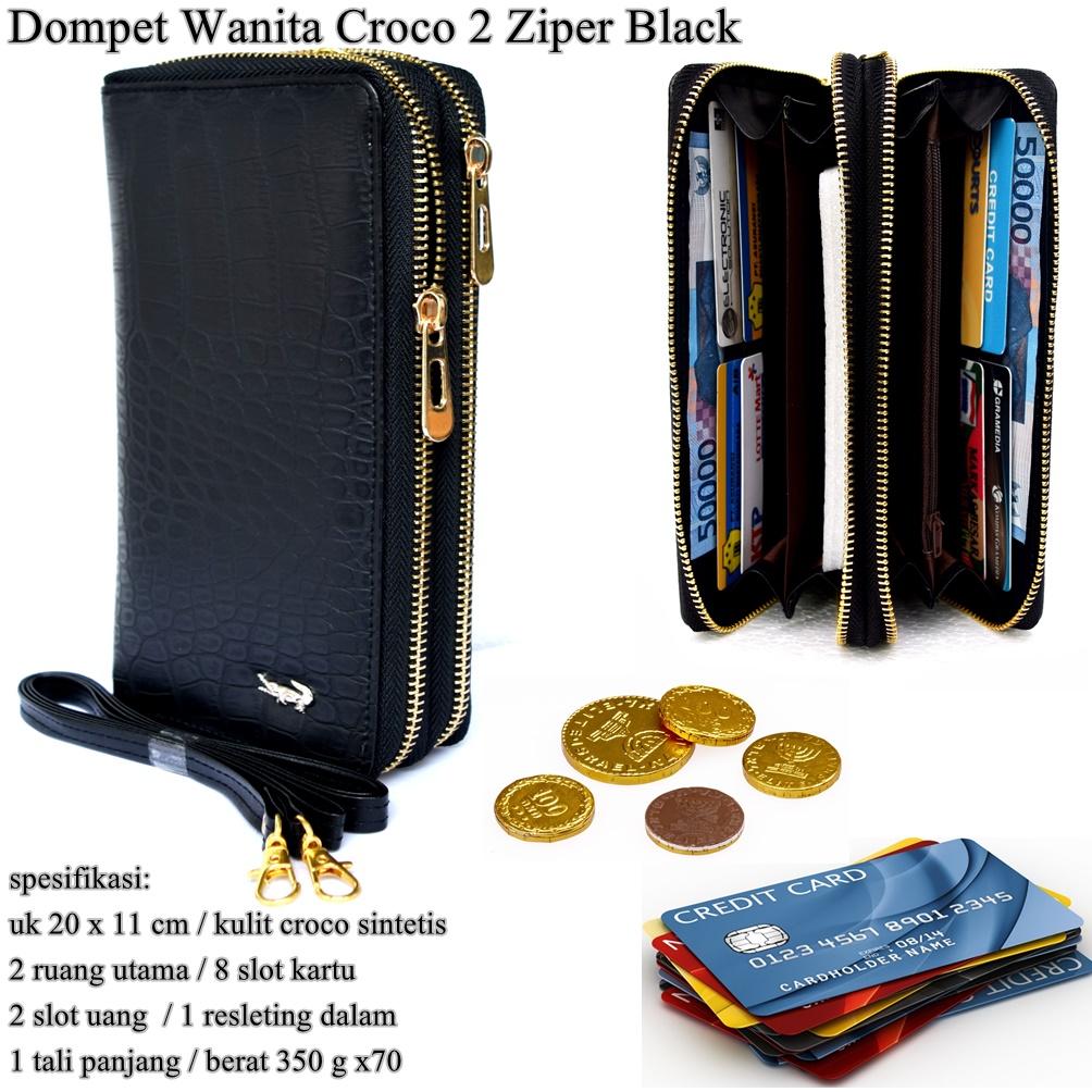 Dompet Kartu Lacoste kulit Crocodil