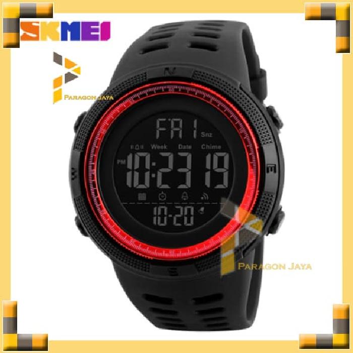 BEST SELLER!!! Jam Tangan Pria Sport Skmei 1251 Red Original Anti Air Suunto Eiger - Hitam