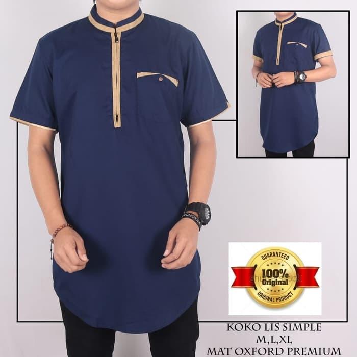 Baju Koko Lebaran kemeja pria koko gamis pakistan - Navy